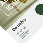 Papieren flyer met glanzende UV-lak aan ��n zijde.