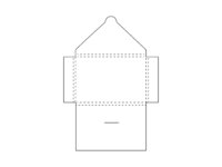Papieren cadeaubonhoes met sluitflap en vouwflappen.