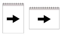 Notitieblok met spiraalbinding aan de bovenzijde.