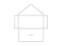 Cadeaubon-envelop met sluitflap en vier vouwflappen.