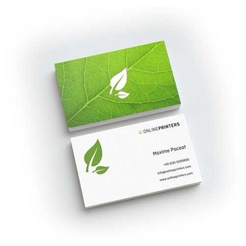 Visitekaartjes eco-/natuurpapier, 9,0 x 5,0 cm, dubbelzijdig bedrukt 1