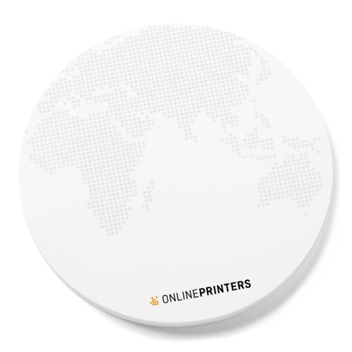 Witte, ronde plaknotities.