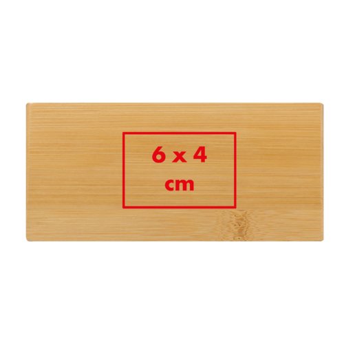 Lichte houten bureauklok in rechthoekig design.