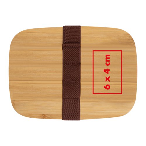 Bamboe lunchbox met bruine elastiek.