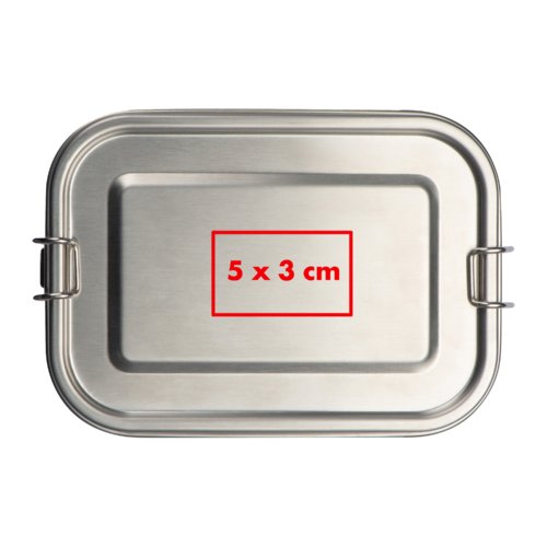 Metalen lunchbox met sluitclips.