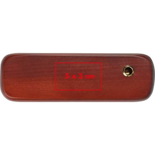 Bruine houten schrijfset met pen en doos.