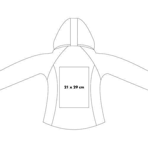 Softshell jas met capuchon.