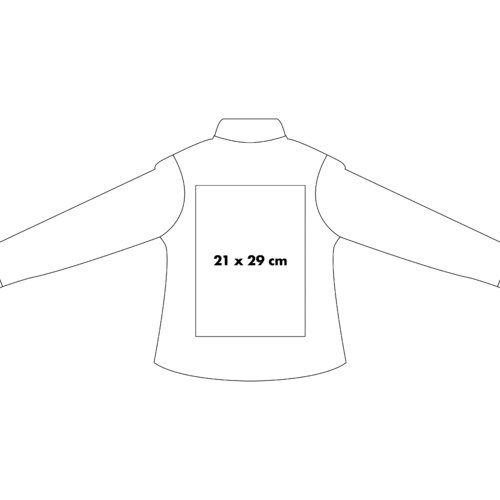Softshell jas met volledige ritssluiting en zakken.