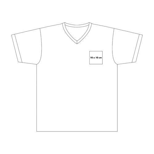 Wit katoenen T-shirt met V-hals en korte mouwen.