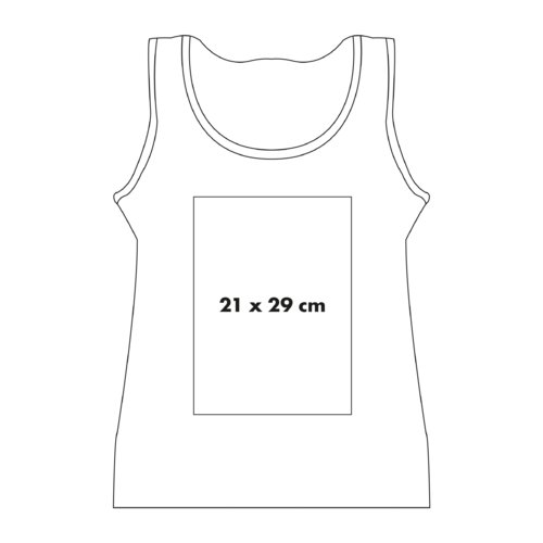 Wit katoenen tanktop met ronde hals.