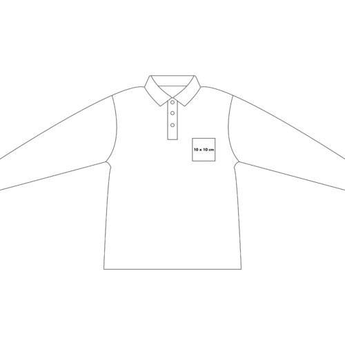 Katoenen poloshirt met lange mouwen en knoopsluiting.