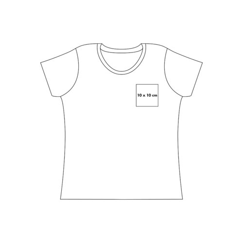 Katoenen dames-T-shirt met ronde hals en korte mouwen.