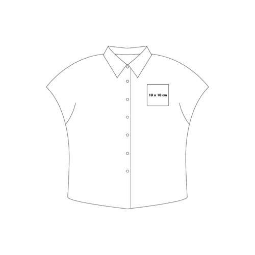 Blouse met korte mouwen, knoopsluiting en kraag.