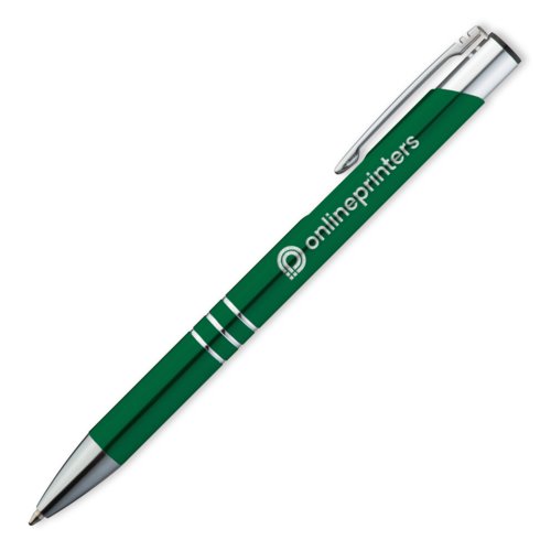 Groene metalen balpen met clip.