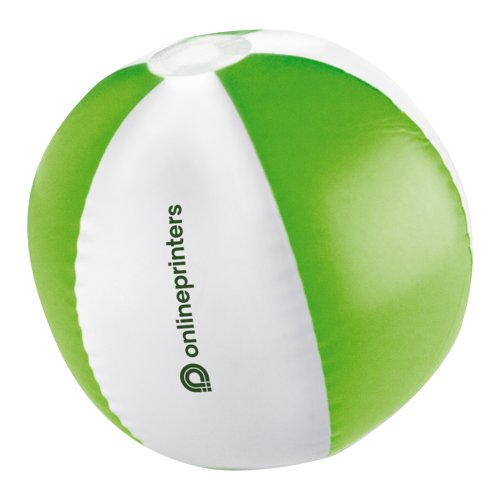 Appelgroene plastic strandbal, meerkleurig.