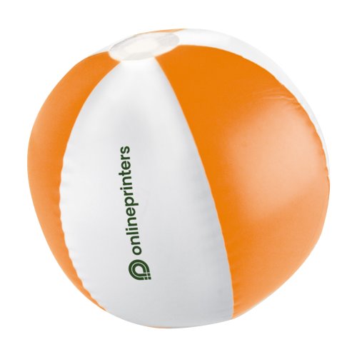 Oranje plastic strandbal, tweekleurig.