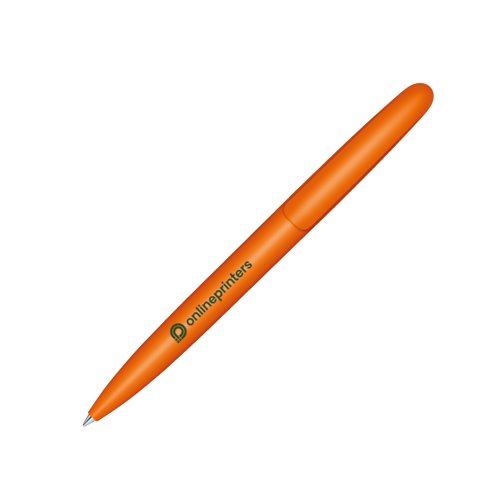 Oranje bio draaibare balpen met clip.