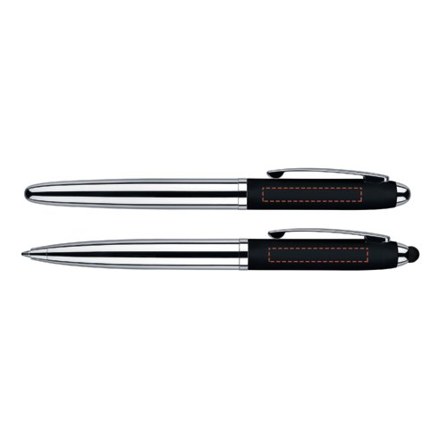 Metalen schrijfset met balpen, rollerball en etui.