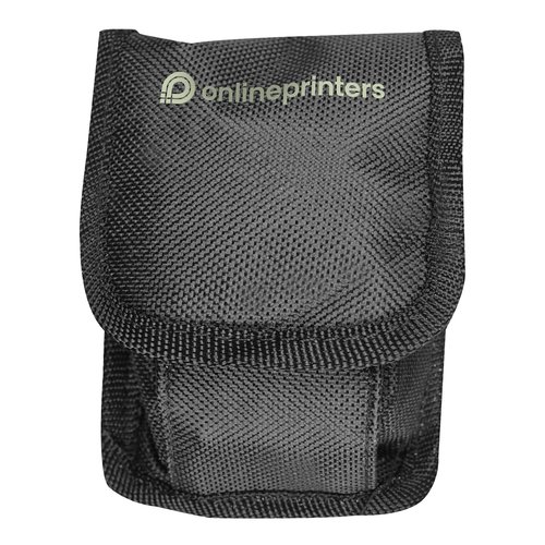 Zwarte nylon reparatieset met klittenbandsluiting.