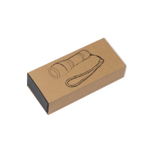 Zwarte metalen LED-zaklamp met polsband.