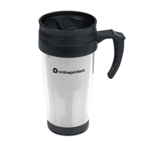 Witte plastic reismok met handvat en deksel.