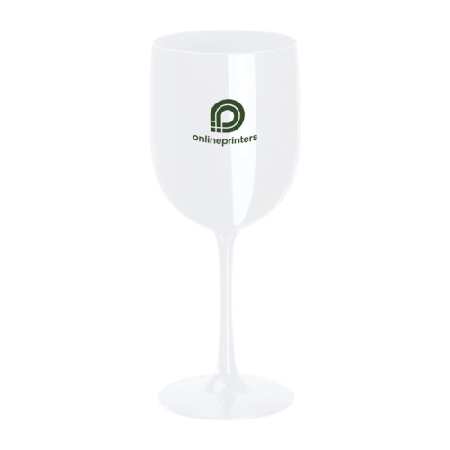 Wit plastic wijnglas met voet.
