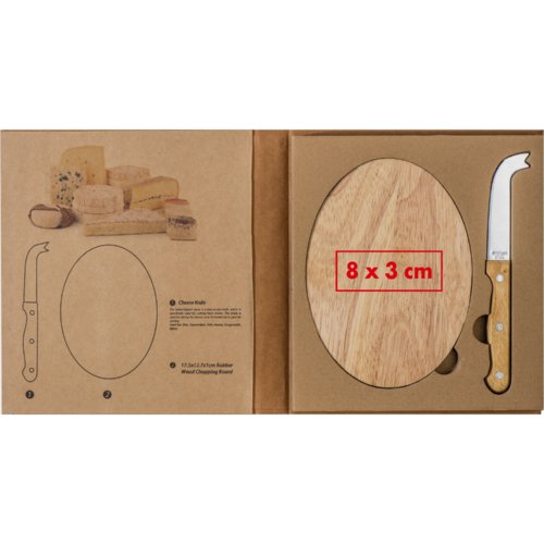 Houten kaasplank met kaasmessen.