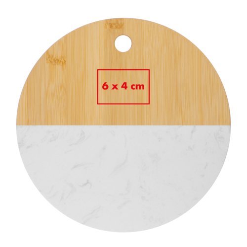 Lichte houten snijplank, rond met ophanggat.