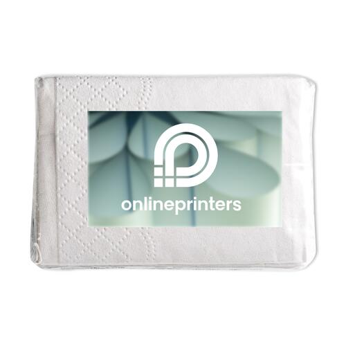 Witte, drielaagse papieren zakdoekjes in een pak.