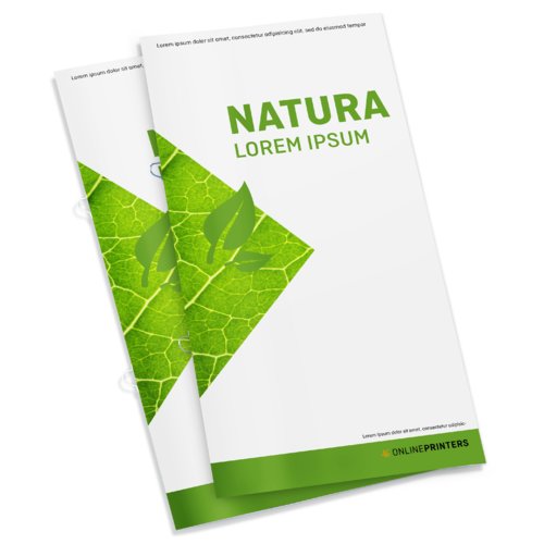 Brochures, eco-/natuurpapier, staand formaat, DL 1