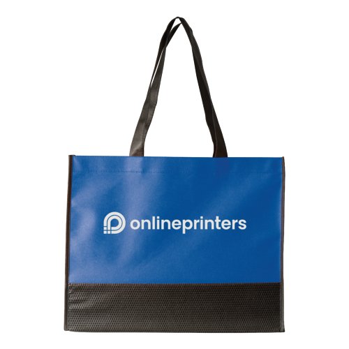 Blauwe non-woven tas met handvatten.
