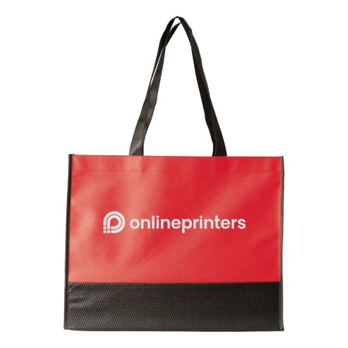 Rode non-woven tas met lange hengsels.