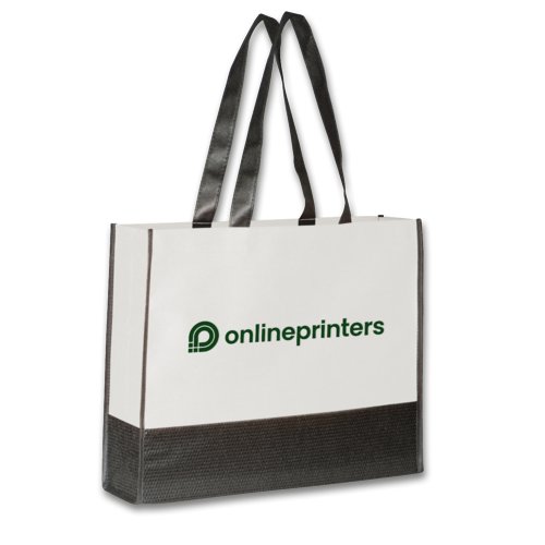 Witte non-woven tas met lange handvatten.