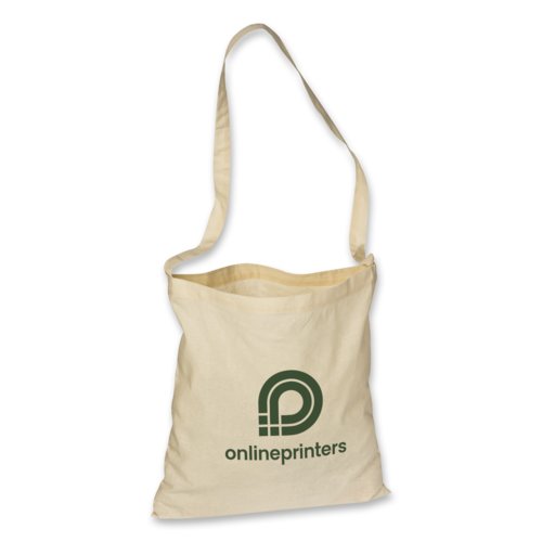 Natuurlijke katoenen tas met schouderriem.
