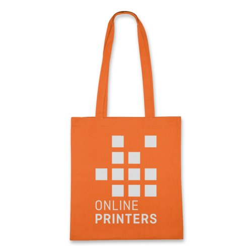 Oranje katoenen tas met draaghengels.