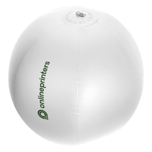 Witte plastic strandbal met ventiel.