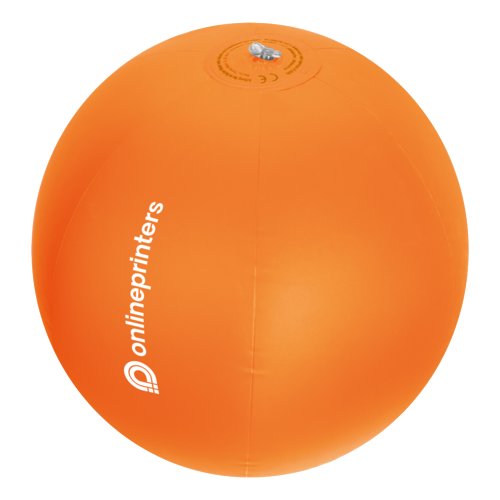 Oranje opblaasbare plastic strandbal.