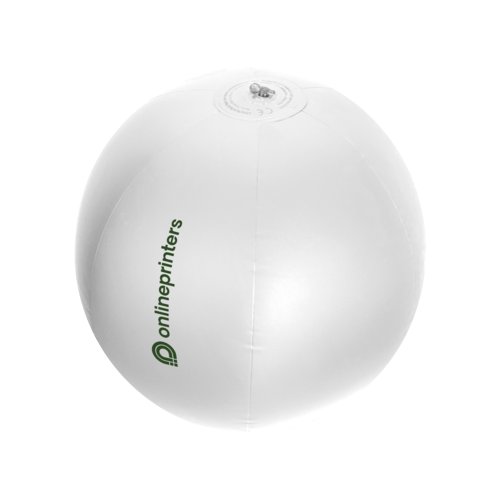 Witte plastic opblaasbare strandbal.