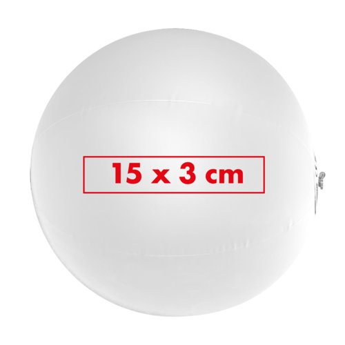 Witte plastic strandbal met matte afwerking.