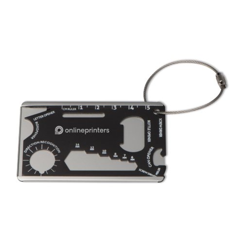 Aluminium bagagelabel met staalkabel.