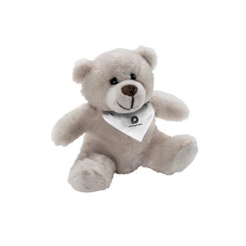 Beige pluche teddybeer met zachte vulling.