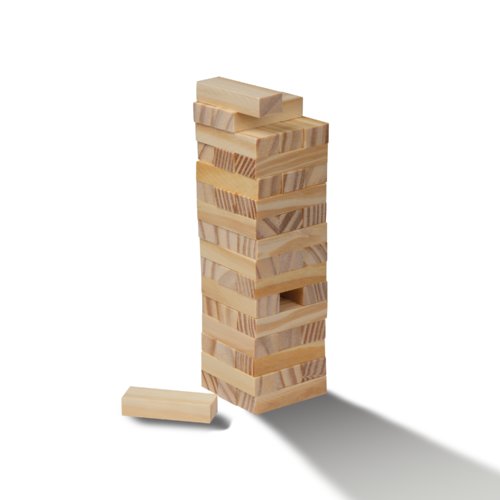 Houten behendigheidsspel met houten blokken