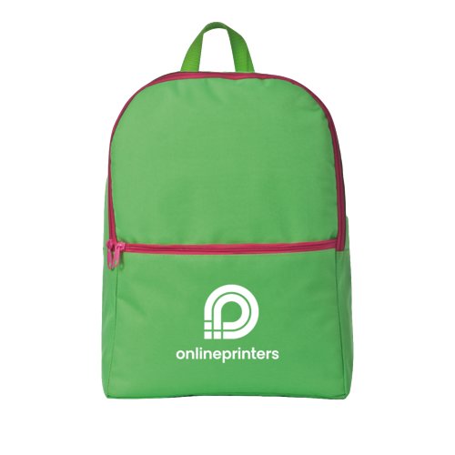 Groene rugzak met rits en draaglus.