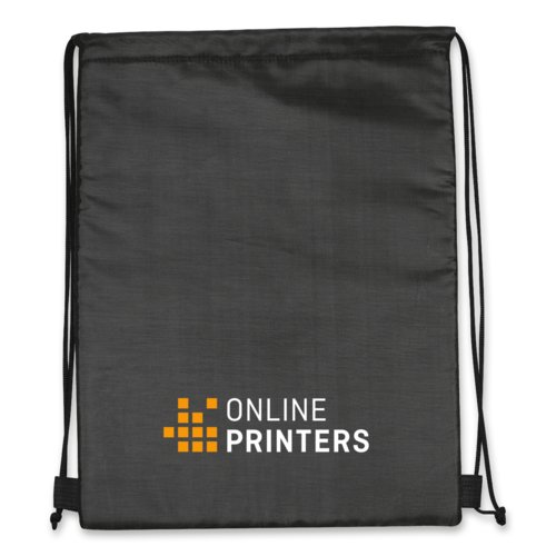 Zwarte 2-in-1 polyester sporttas/koeltas met trekkoord.