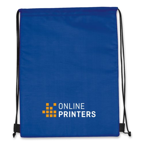Blauwe 2-in-1 koeltas/sporttas met trekkoord.