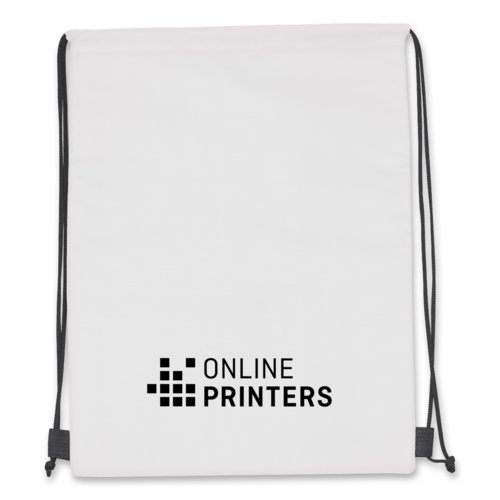 Witte polyester sporttas/koeltas met trekkoord.