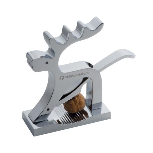 Metalen notenkraker in de vorm van een eland met hefboomwerking.