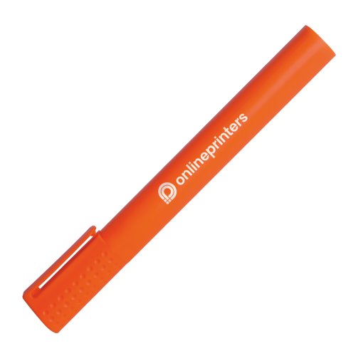 Oranje markeerstift met beitelpunt en dop.