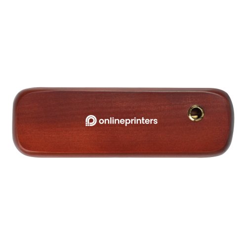 Bruine houten schrijfset met balpen en draaipotlood.