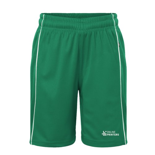 Groene sportshort van functioneel materiaal met elastische tailleband.